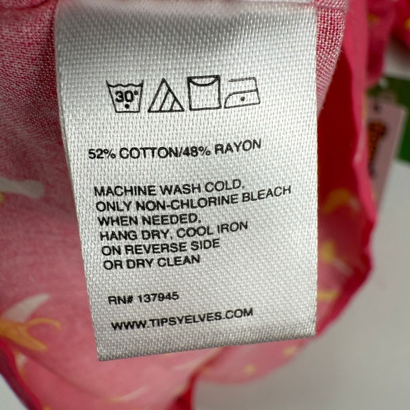 NEW Tipsy Elves Hawaiian Shirt Mens Large Pink Banana AOP Short Sleeve Button Up - Picture 11 of 11